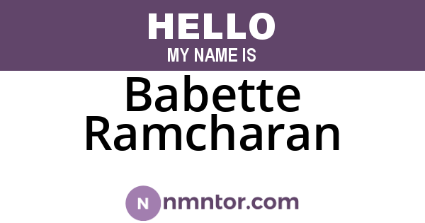 Babette Ramcharan