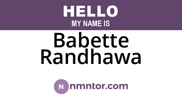Babette Randhawa
