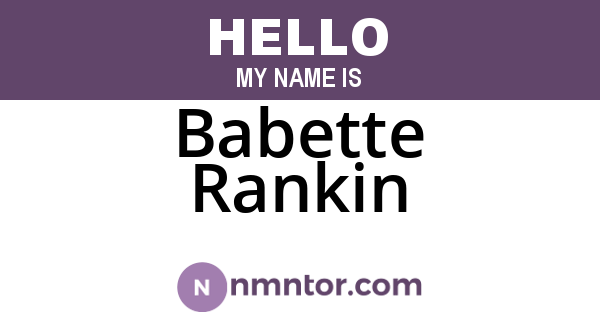 Babette Rankin