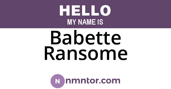 Babette Ransome