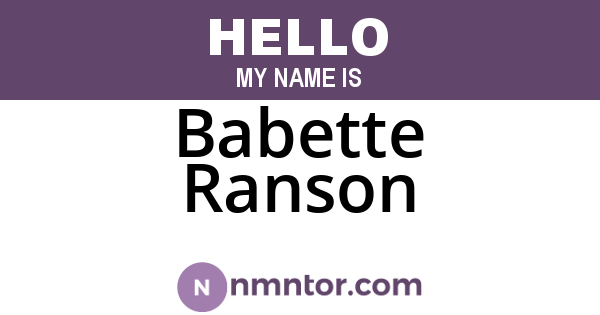 Babette Ranson