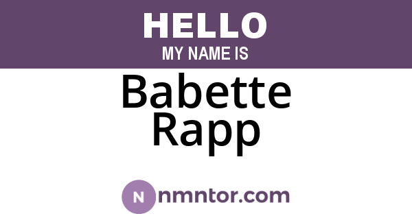 Babette Rapp