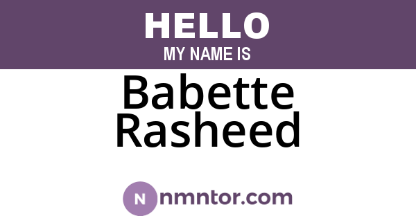 Babette Rasheed