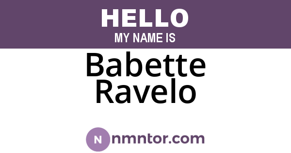Babette Ravelo