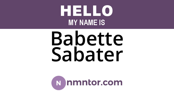 Babette Sabater