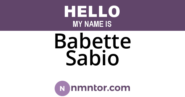 Babette Sabio