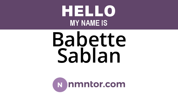 Babette Sablan