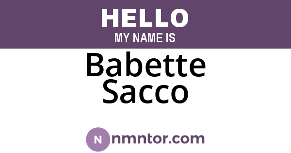 Babette Sacco
