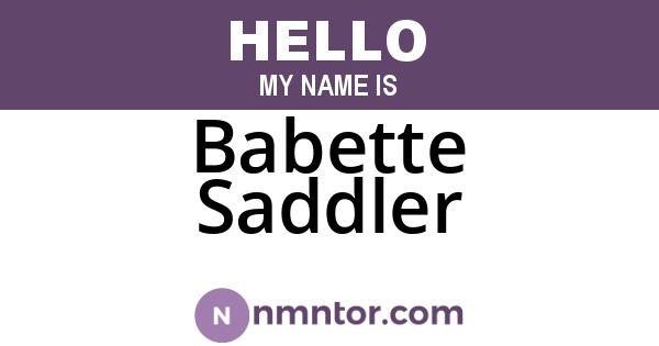 Babette Saddler