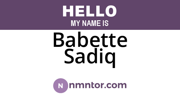 Babette Sadiq