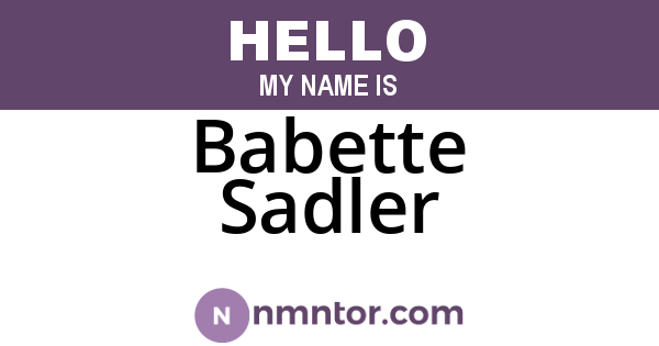 Babette Sadler