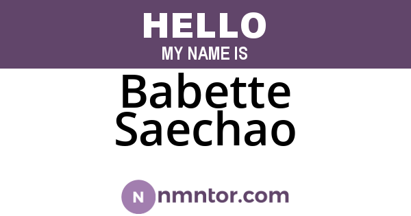 Babette Saechao
