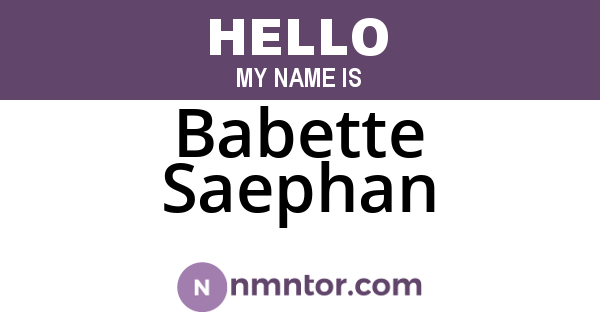 Babette Saephan