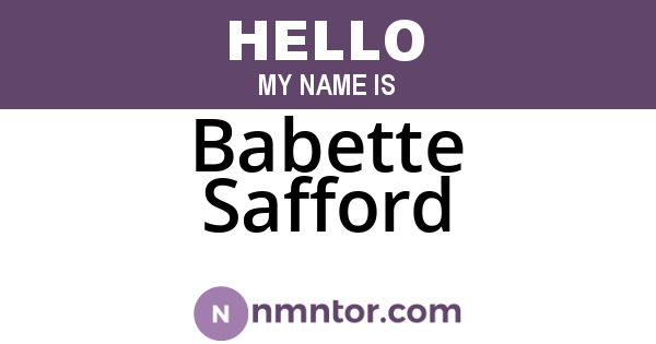 Babette Safford