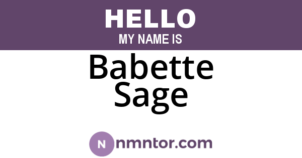 Babette Sage