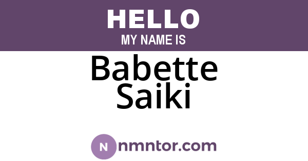 Babette Saiki
