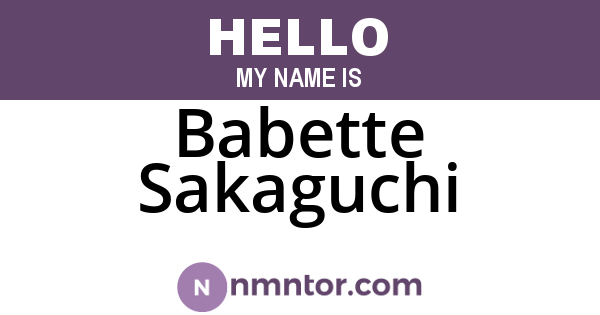 Babette Sakaguchi