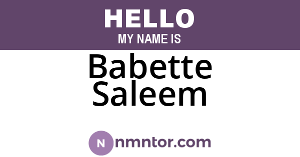 Babette Saleem