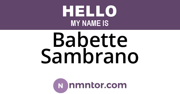Babette Sambrano