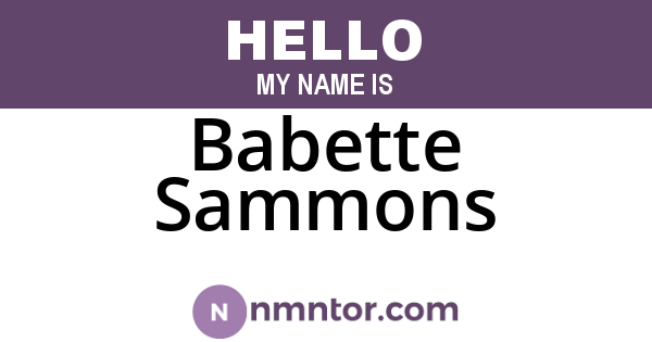 Babette Sammons
