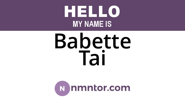 Babette Tai
