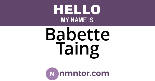 Babette Taing