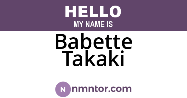 Babette Takaki