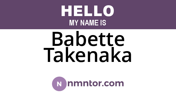 Babette Takenaka