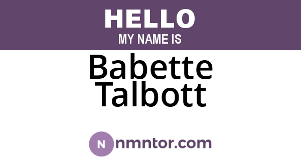 Babette Talbott