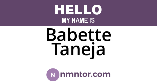Babette Taneja