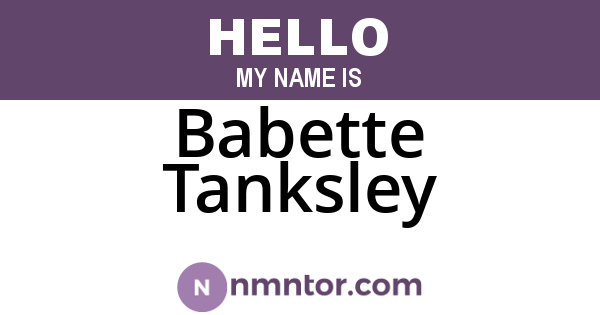Babette Tanksley