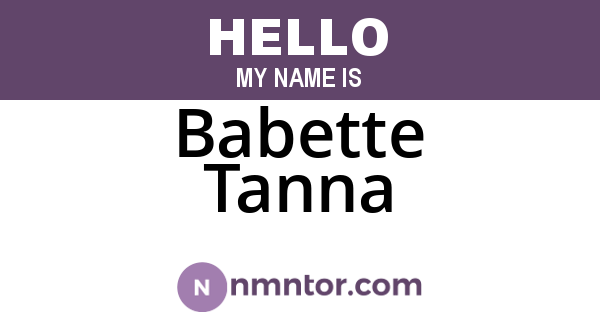Babette Tanna