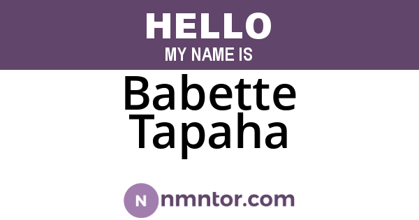 Babette Tapaha