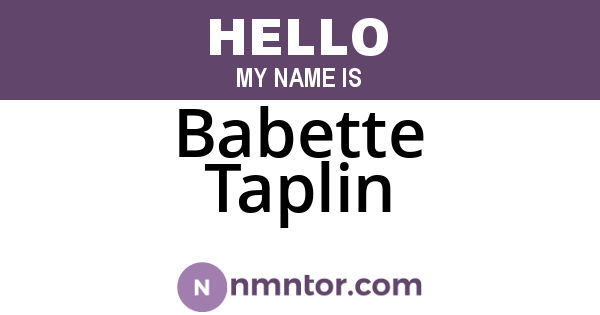 Babette Taplin