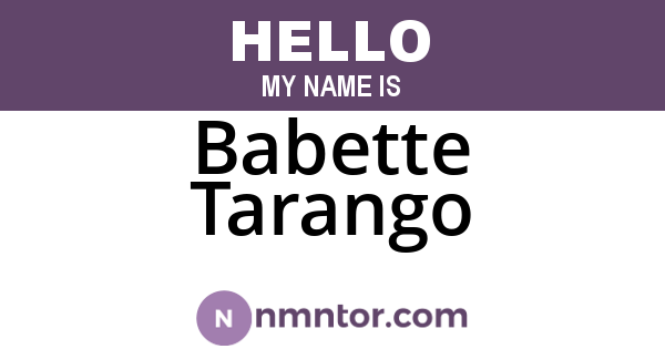 Babette Tarango
