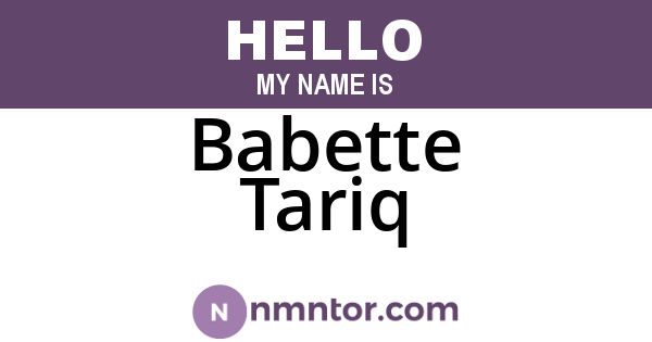 Babette Tariq
