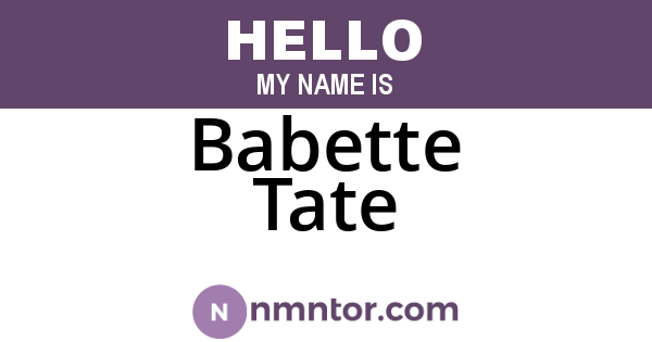 Babette Tate