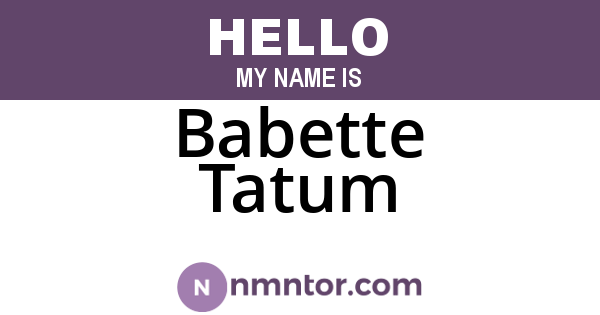 Babette Tatum