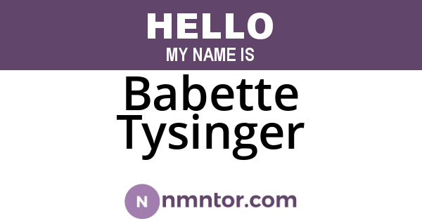 Babette Tysinger