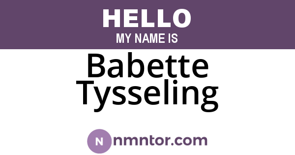 Babette Tysseling