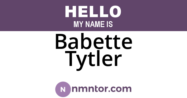 Babette Tytler