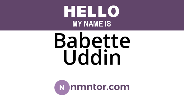 Babette Uddin