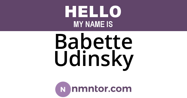 Babette Udinsky