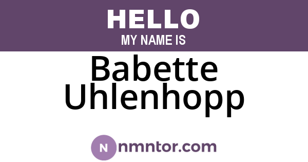 Babette Uhlenhopp
