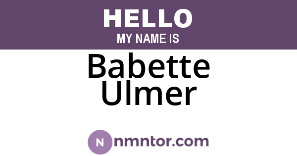 Babette Ulmer