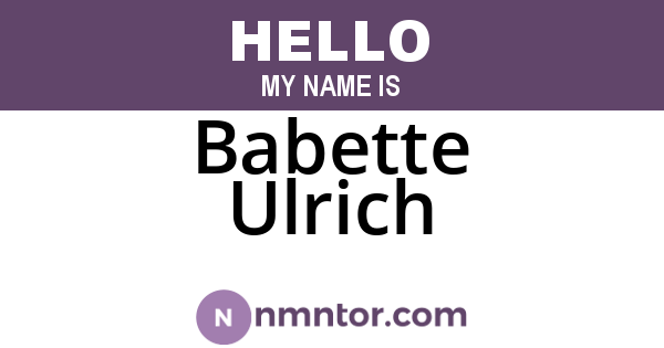 Babette Ulrich
