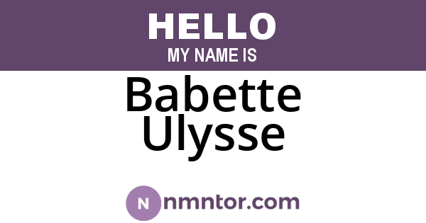 Babette Ulysse
