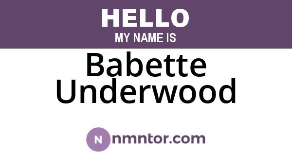 Babette Underwood