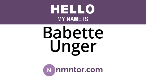 Babette Unger