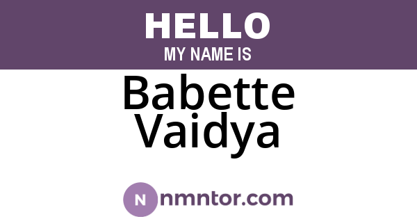 Babette Vaidya